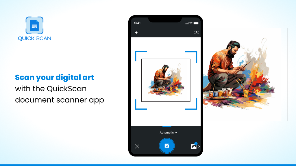 Scan your digital art with the QuickScan document scanner app